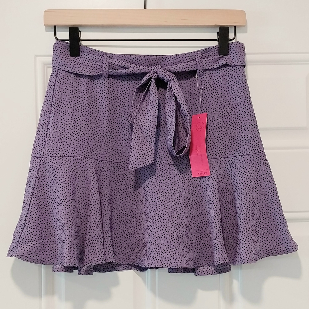 Love For Humanity Purple Polka Dot Mini Skort Skirt